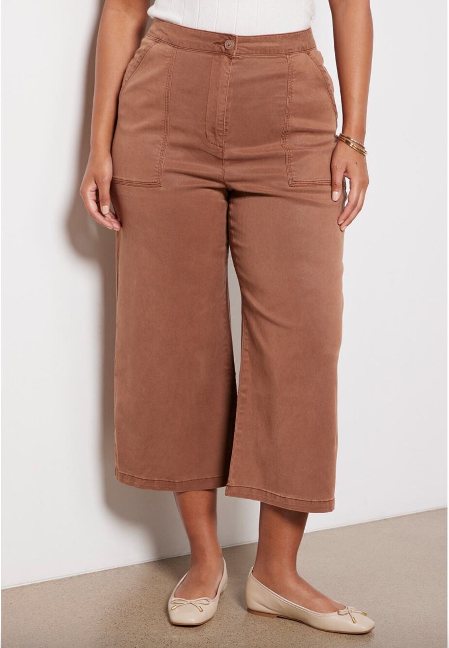 SPLENDID NWT Evereve Margaret Wide Leg Cropped Pant in Terracotta // XL